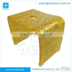 Gold Flower Pattern Bathroom House Plastic Acrylic Chair thumbnail-2