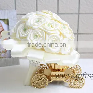 2016 Latest Handmade Wedding Flower Bouquet With Crystals thumbnail-3