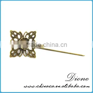 Newest Design Elegant Flower Anqiued Broned Lady Brooch Pin Fashion Jewelry thumbnail-2