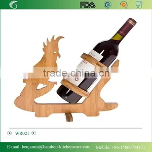 WR021/100% Bamboo Material Hot Sale Parrot Shaped Folding Bamboo Wine Rack thumbnail-1