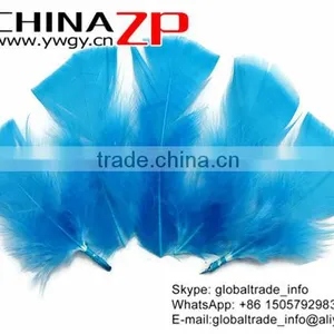CHINAZP Factory Wholesale Dyed Turquoise Turkey T-Base Body Plumage Feathers for Decorations thumbnail-2