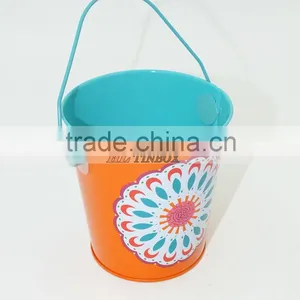 Colorful Handle Round Shape Metal Bucket Tin Can thumbnail-3
