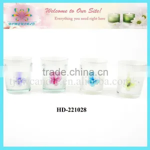 Shinning Painting Glass Candle Holder With Decoration thumbnail-1