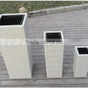 Big Indoor Outdoor Wicker Square Flower Pot thumbnail-3