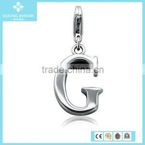 925 Sterling Silver Charm Alphabets Letter G Charm in Sterling Silver thumbnail-1