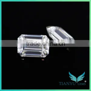 China Factory Manufacturing Gemstone 10x8mm Emerald Cut Moissanite Band thumbnail-4