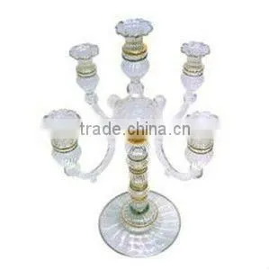 Egyptian Mouth Blown Glass Candelabra thumbnail-1