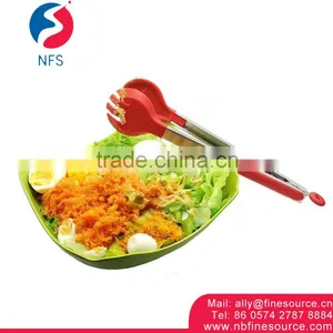 Food Multifunction Hand Long Stainless Steel Silicone Kitchen BBQ Tongs thumbnail-1