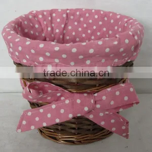 Laege Round Willow Lundary Basket With Lining thumbnail-1