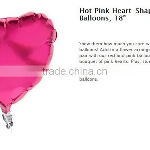 Hot Pearl Red Pink Heart -Shaped Foil Balloon thumbnail-1