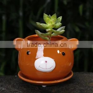 New Design Cartoon Ceramic Succulent Animal Shape Garden Planter thumbnail-2