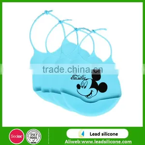 Washable Waterproof Colorful Silicone Feeding Baby Bibs thumbnail-2