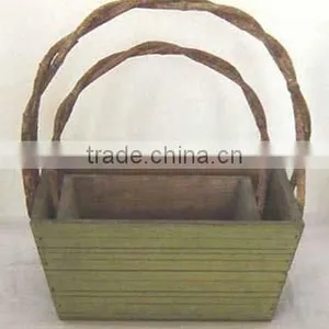 Cheap Garden Flower Pot With Rattan Handles thumbnail-2