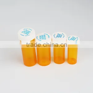 Plastic Yellow Medicine Bottle Pill Pharmacal Reversible Vials thumbnail-1