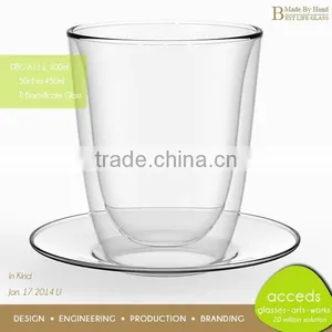 Promotion Borocilicate Novelty Glass Unique Design Cup And Saucer thumbnail-6