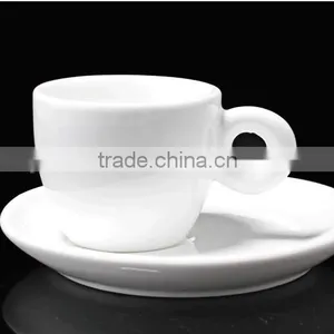 Round Small Size Popular Espresso Ceramic Coffee Cup and Saucer for Hotel thumbnail-1