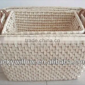 Make Corn Husk Storage Basket With Liner &handle thumbnail-1