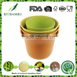Hot Colorful Cheap Bamboo Fiber Flower Pots Wholesale thumbnail-2
