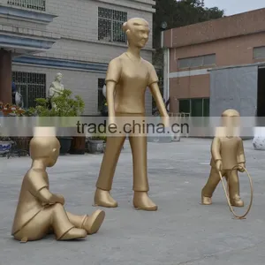 Fiberglass Children Play Sculpture Statue thumbnail-1