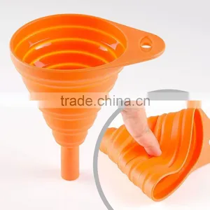 Cooking Funnel Food Grade Kitchen Silicone Rubber Funnel Silicone Foldable Funnel thumbnail-1