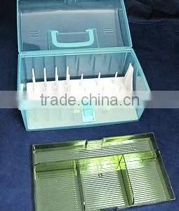 Thread Storage Boxes With Both Accessory Tray on Top and a Removable Spool Spindle Tray on Bottom thumbnail-1