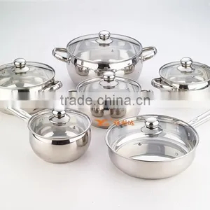 Metal Stainless Steel Cooking Pans and Pots , 12 Pcs Cooware Sets thumbnail-1