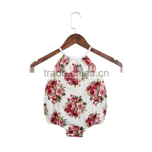 2017 Summer Hot Sale Boutique Baby Clothing Rompers Baby Girl Vintage Bubble Rompers Infant and Toddlers Clothing Floral Rompers thumbnail-4