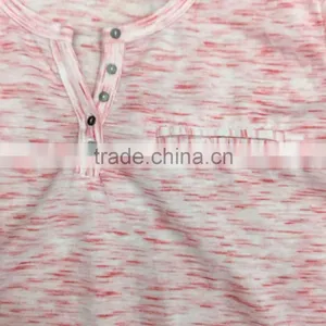 Women Stock Apparel V-neck Slub Cotton T-shirt thumbnail-4