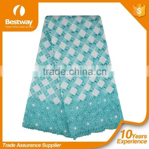 Factory Price Custom Design Guipure Embroidery Mint Green Lace Fabric thumbnail-1