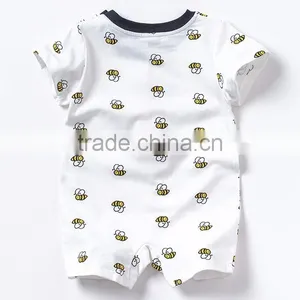 New Arrival Plain Cotton Bee Printed Boy Romper New Born Baby Clothes thumbnail-2
