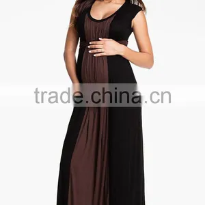 Color Block Sleeveless Fashion Maternity Dress thumbnail-1
