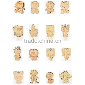Chinese Zodiac Cow Wood Keychain Customized Carving Wood Craft thumbnail-3