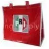 OEM Waterproof PRI Red Woven PP Shopping Bags With White Binding Edge thumbnail-1
