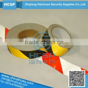 Reflective Adhesive Guiding Sign;pvc Adhesive Warning Sign Tape Black -yellow Reflective Warning Tape thumbnail-1