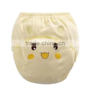 Pink Color Design Embroidered Soft Cotton Waterproof Reusable Baby Cloth Diaper thumbnail-4