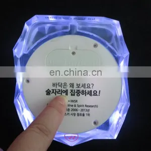 Ultra-bright Plastic Light up Drinking LED Coaster for Bar,pub,KTV (laser Engraved,100*10mm,batteries Included,CE,RoHS Approval) thumbnail-2