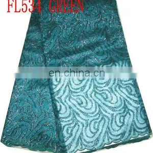 High Quality African French Lace/organza Lace/sequin Lace (FL534) thumbnail-1