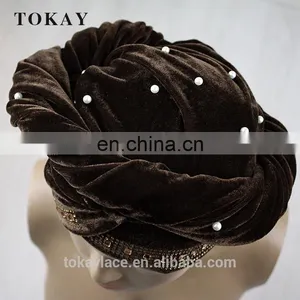 2017 Wholesale Velvet Turban Headtie for Party thumbnail-5