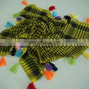 Cotton Arafat & Hijab Scarf With Fringes thumbnail-1