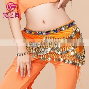 Hot Sale Egyptian Gold Coins Belly Dance Hip Scarf Y-2034# thumbnail-1