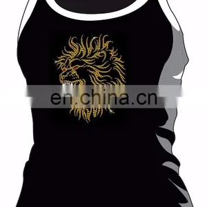 The Latest Design Lion Rhinestone Motif for T-shirt thumbnail-2