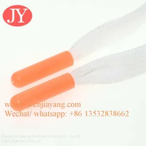 Jiayang 4.2*20mm Plastic Tips Manufactruer Glossy Orange Color Round Shape Plastic Aglet Shoelace Tips thumbnail-4