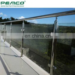 Factory Cheap Round Glass Clamp Stainless Steel Balcony Stainless Steel Glass Railing Systems thumbnail-4