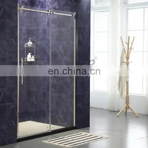 Stainless Steel Sliding Open Style Frameless Shower Enclosure thumbnail-2