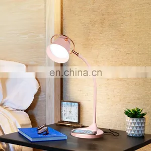 2020 Latest Style USB QI Wireless Charging Stepless Dimming Table Lamp Touch Control Led Table Lamp thumbnail-4
