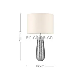 Good Items Custom Hotel Bedside Decoration Silver Ceramic Vase Carved Nordic Desk Lights With Logo thumbnail-2