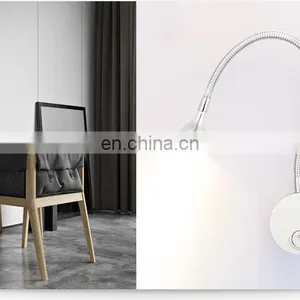 Cheap Price Bathroom Mirror Lamp With Flexible Hose Mini Led Reading Lamp for Bedroom OEM Gooseneck Led Headboard Wall Lamp thumbnail-5