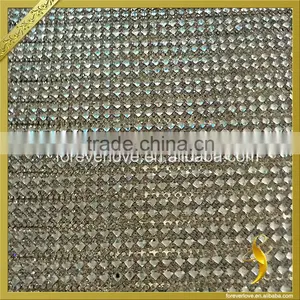 Clear Hot Fix Rhinestone Trimming Mesh Hotfix Diamante Crystal Sheets FRM-200 thumbnail-2