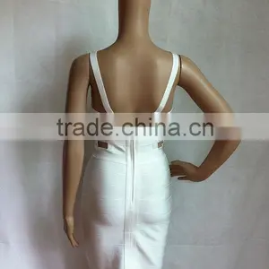 Summer Dress Wholesale High Quality Sey and Elegant Fashion Ladies Cutout Strap Black White Red Blue Evening Party Bandage Dress thumbnail-2