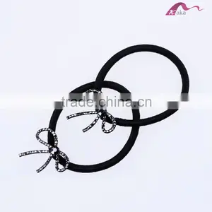 Cute Fancy Style Charming Bowknot Decorated Crystal Hair Elastic Rubber Bands For Girls Ponytail Holder thumbnail-1
